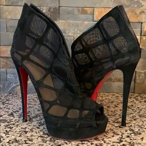 Christian Louboutin Mesh/Suede Heels